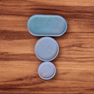 Alternative view of 3Pcs Red and Copper tray and round coasters