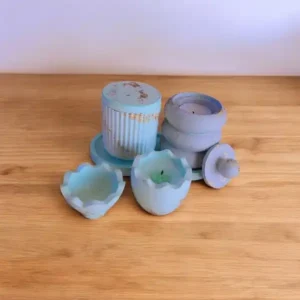Candles gift set Green and Gold x3 scented
