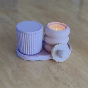 Candles gift set Purple and Gold glitters x2
