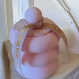 Spiral Candle Pink and Gold Jar