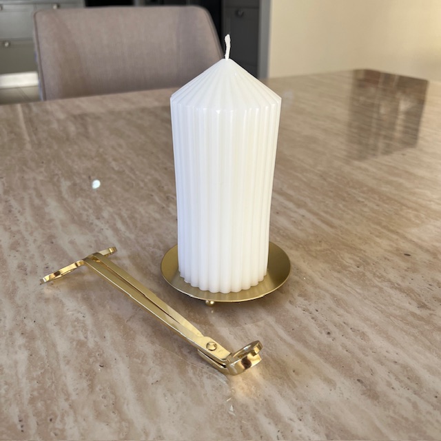 Striped Cone Cylindrical Candle